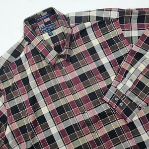 NEW Paul Frederick Mens 19 Plaid Checks Button Up Dress Shirt Long Sleeve Preppy